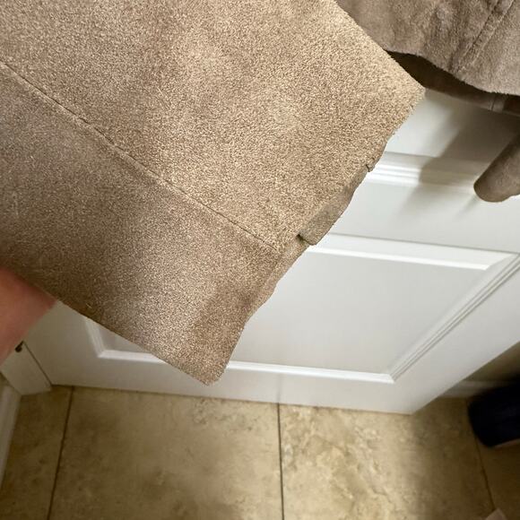 H&M Women's Faux Suede Biker Jacket – Size 2 – Taupe – Edgy & Versatile - Picture 11 of 14